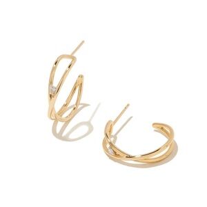 Kendra Scott 14k Gold Caroline Hoop Earrings with Diamond